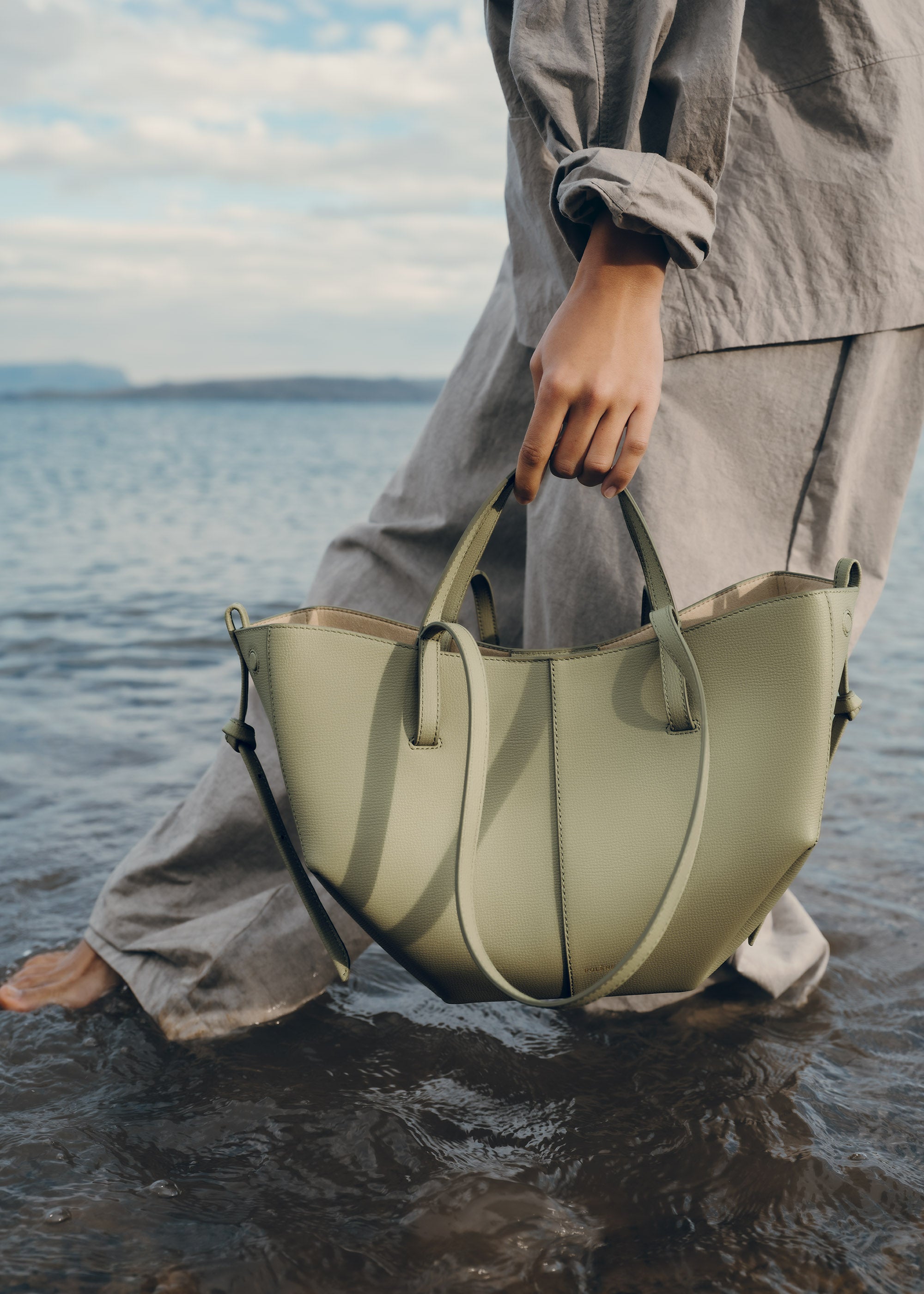 Polene Cyme Mini Edition Textured Bag - Linden