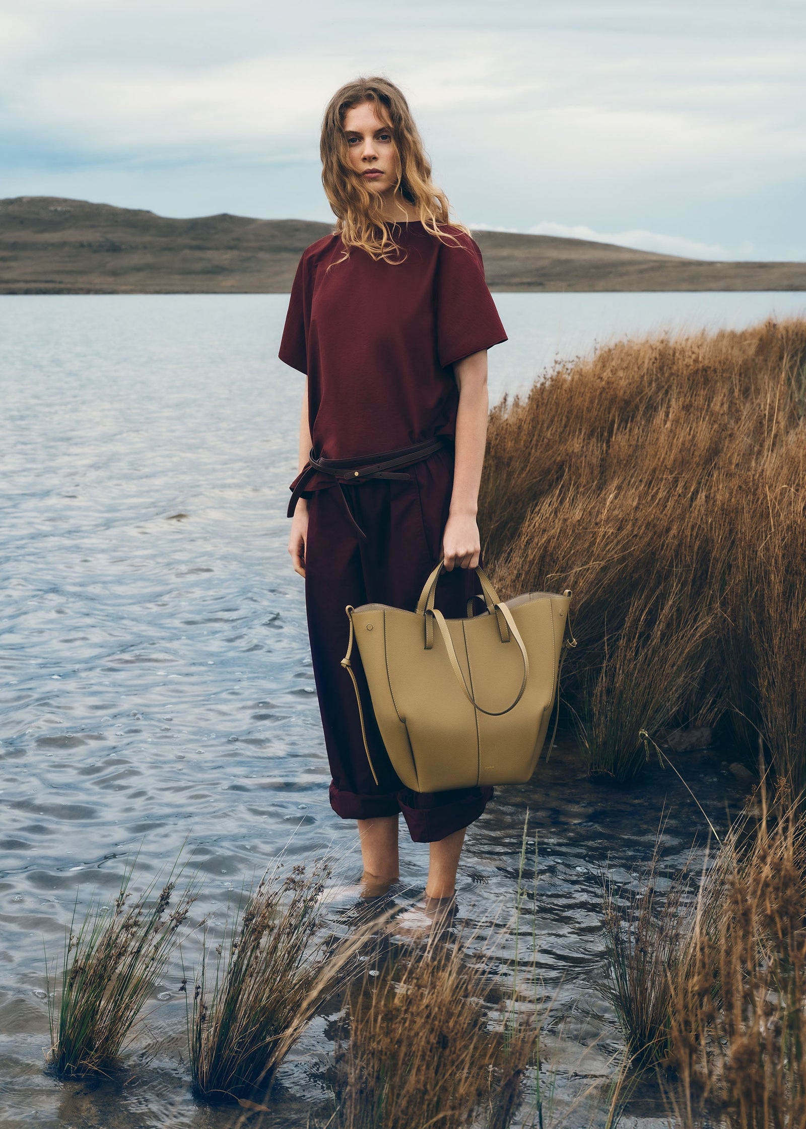 Polene Cyme Tote - Smoky Olive