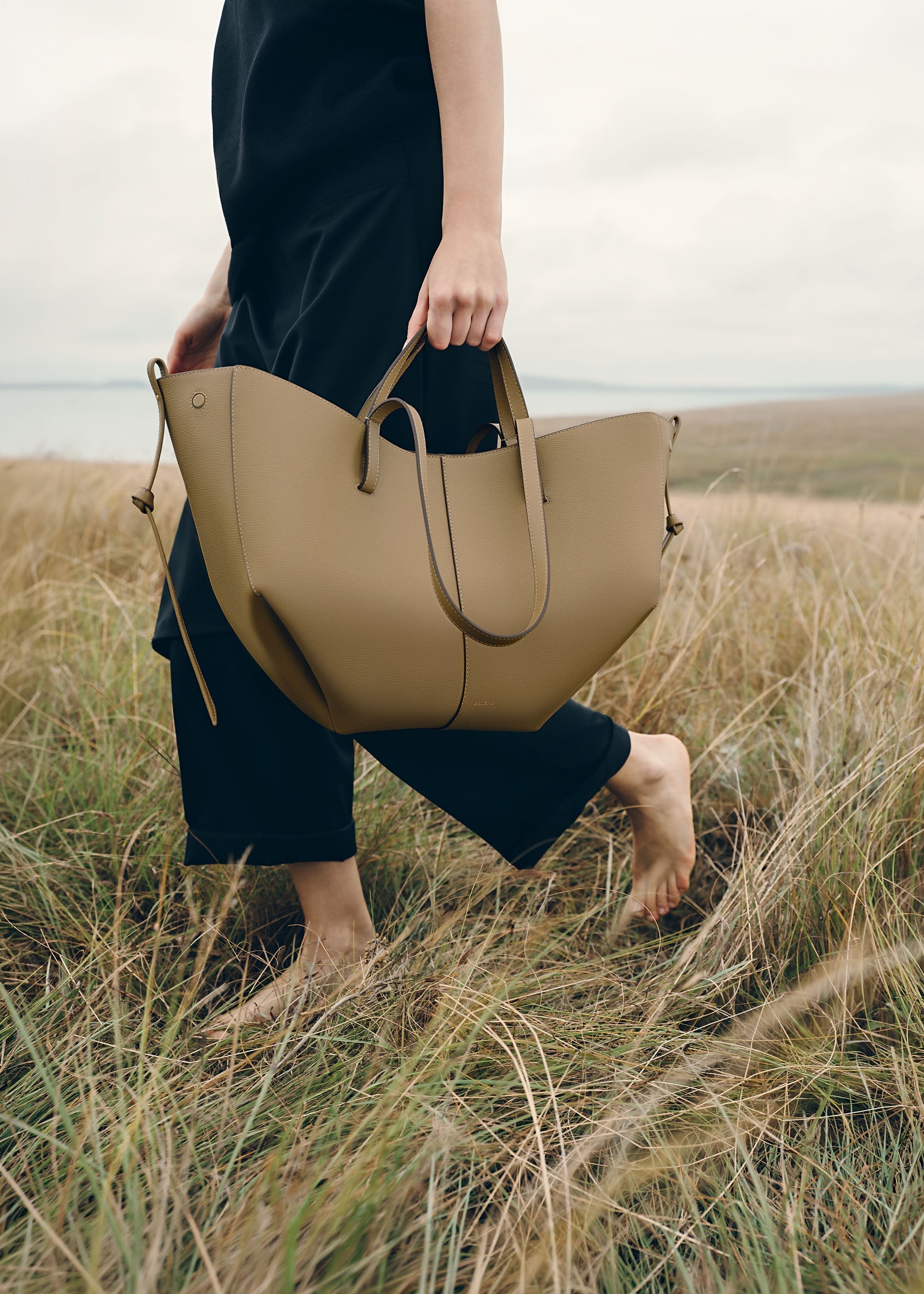 Polene Cyme Edition Textured Bag - Smoky Olive