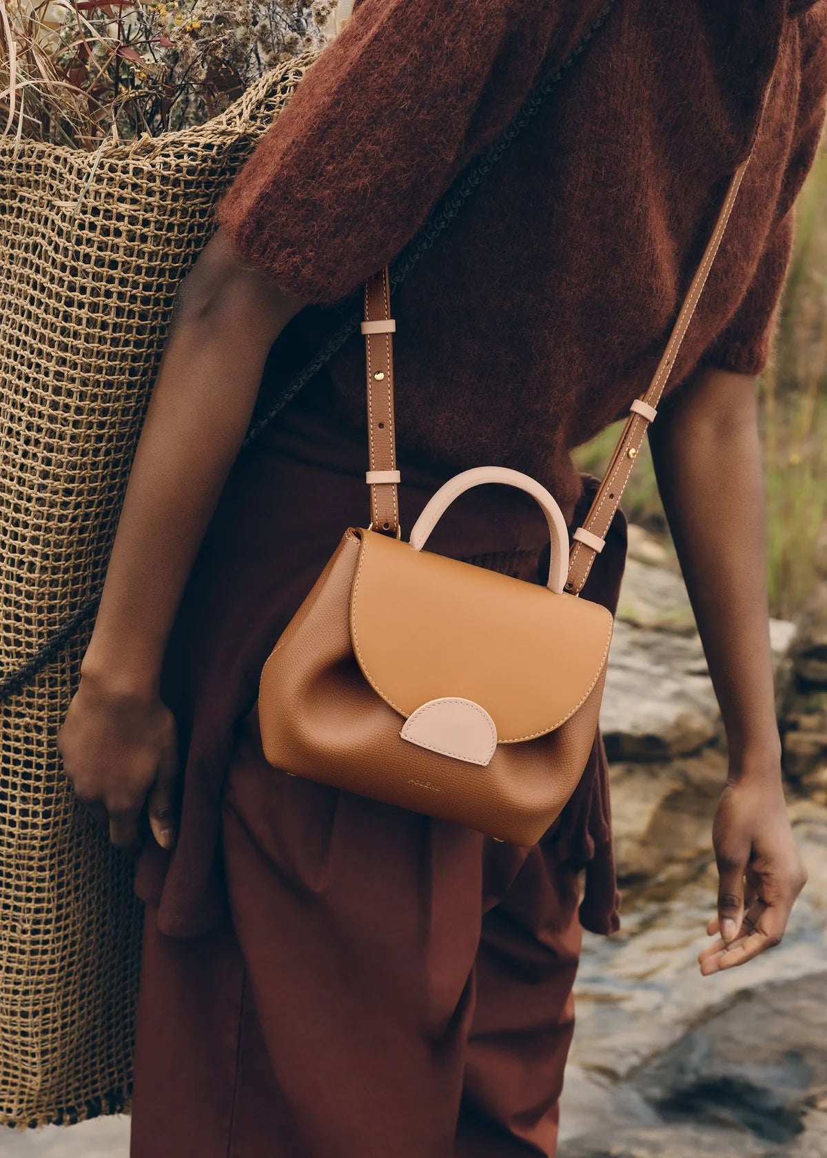 Polene Numero Un Nano Edition Trio Bag - Camel