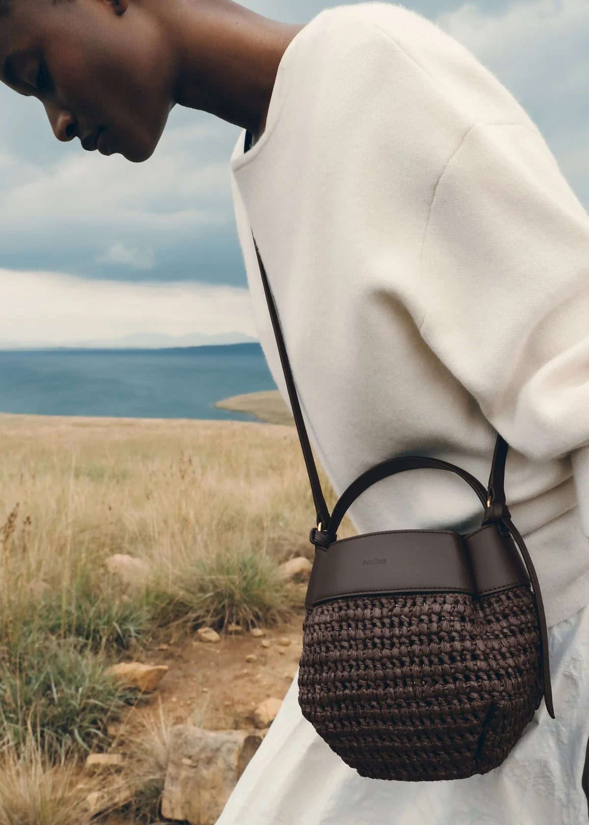 Polene Tsubi Edition Raffia Ebony Bag