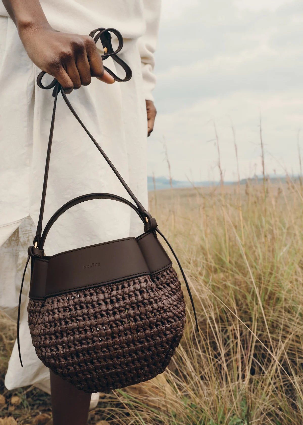 Polene Tsubi Edition Raffia Ebony Bag