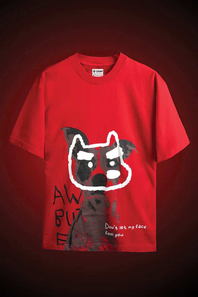 LYVN Oversized T-Shirt Red - Fool Face