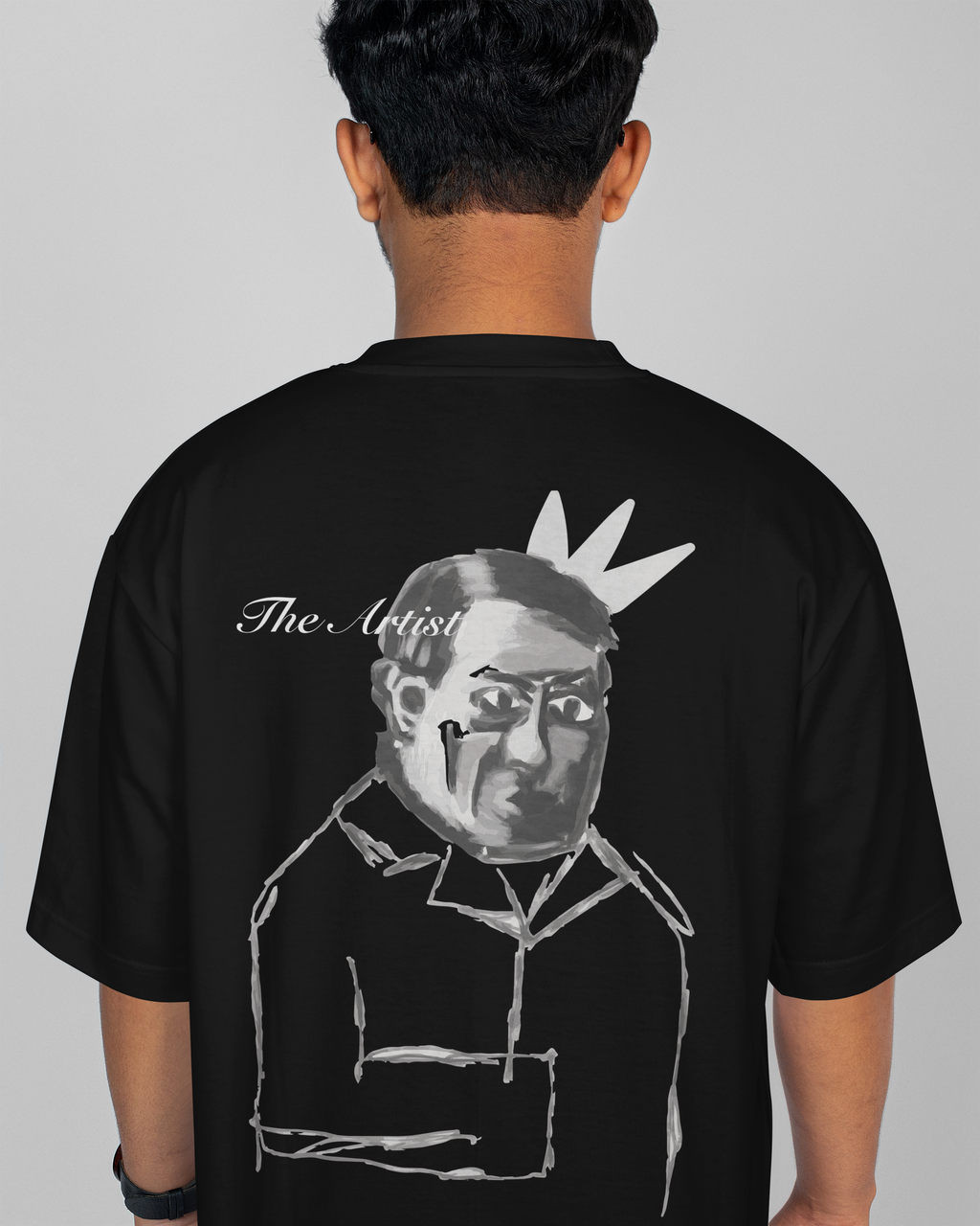 FakeButReal 'Pablo Portrait' Black Oversize T-shirt