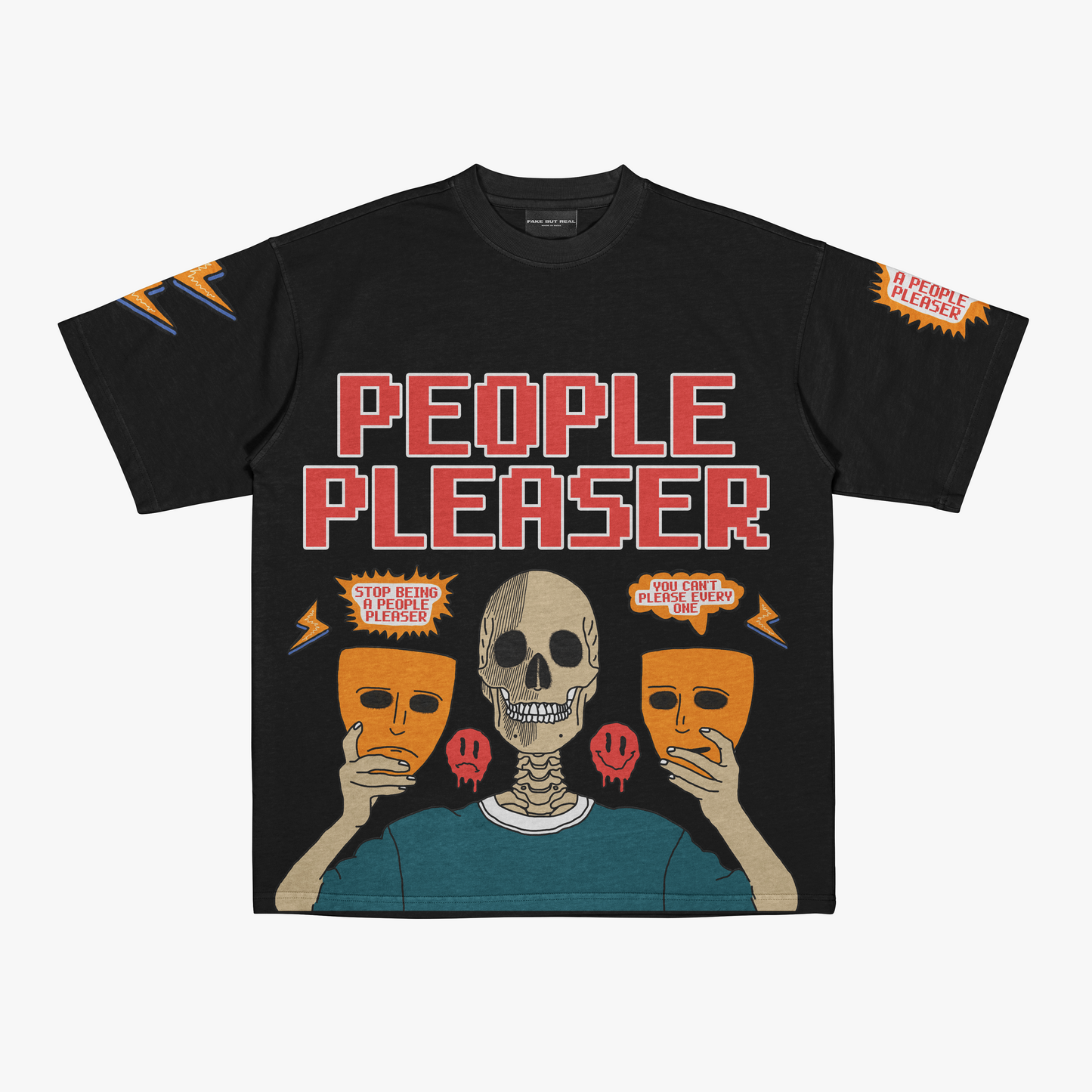 FakeButReal People Pleaser Black Oversize T-Shirt