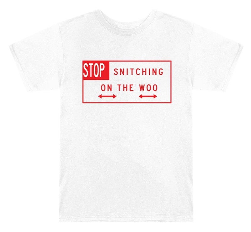 Pop Smoke x Vlone Stop Snitching T-Shirt - White (The Vault)