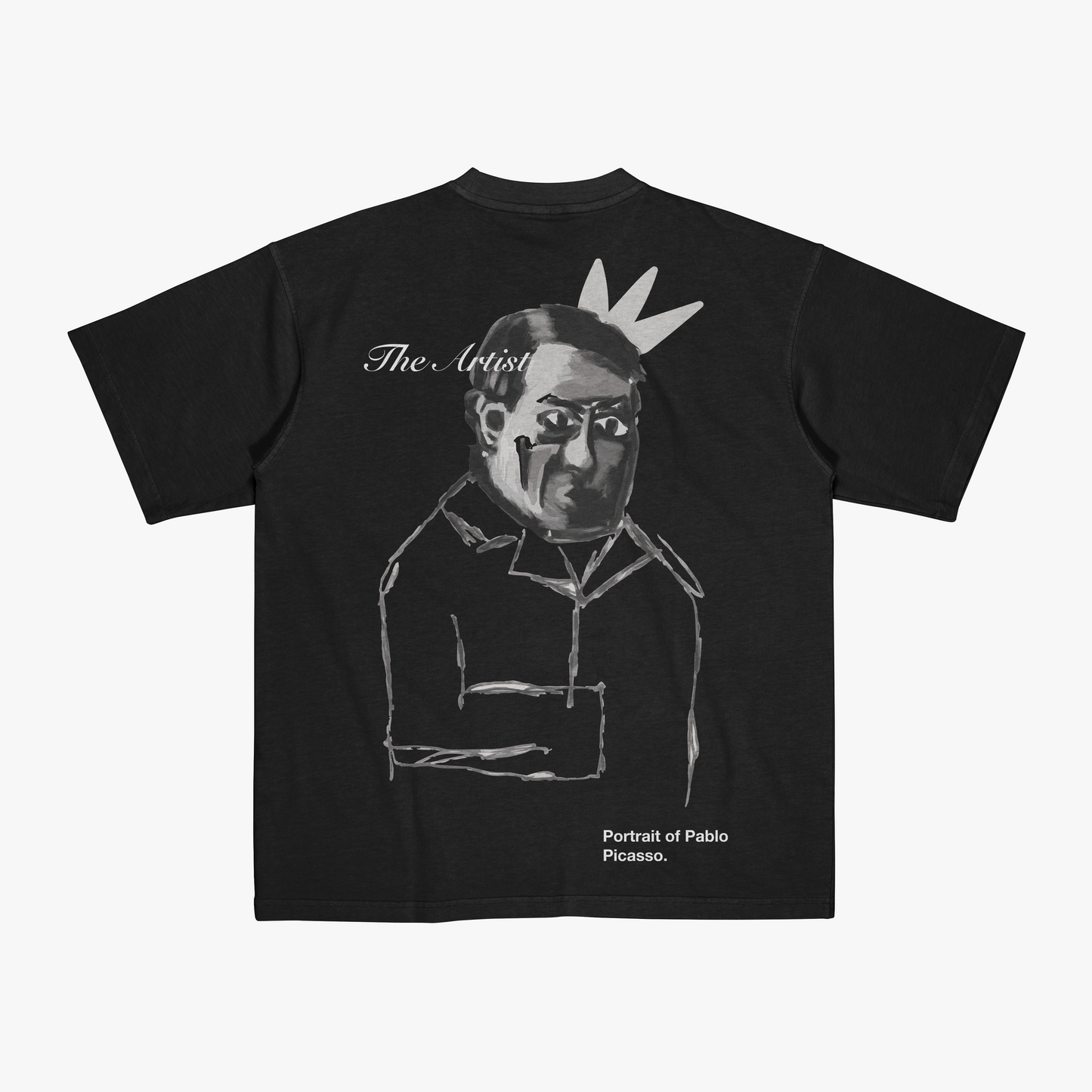 FakeButReal 'Pablo Portrait' Black Oversize T-shirt