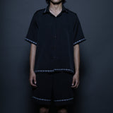 Oversized Black Barbed Shirt