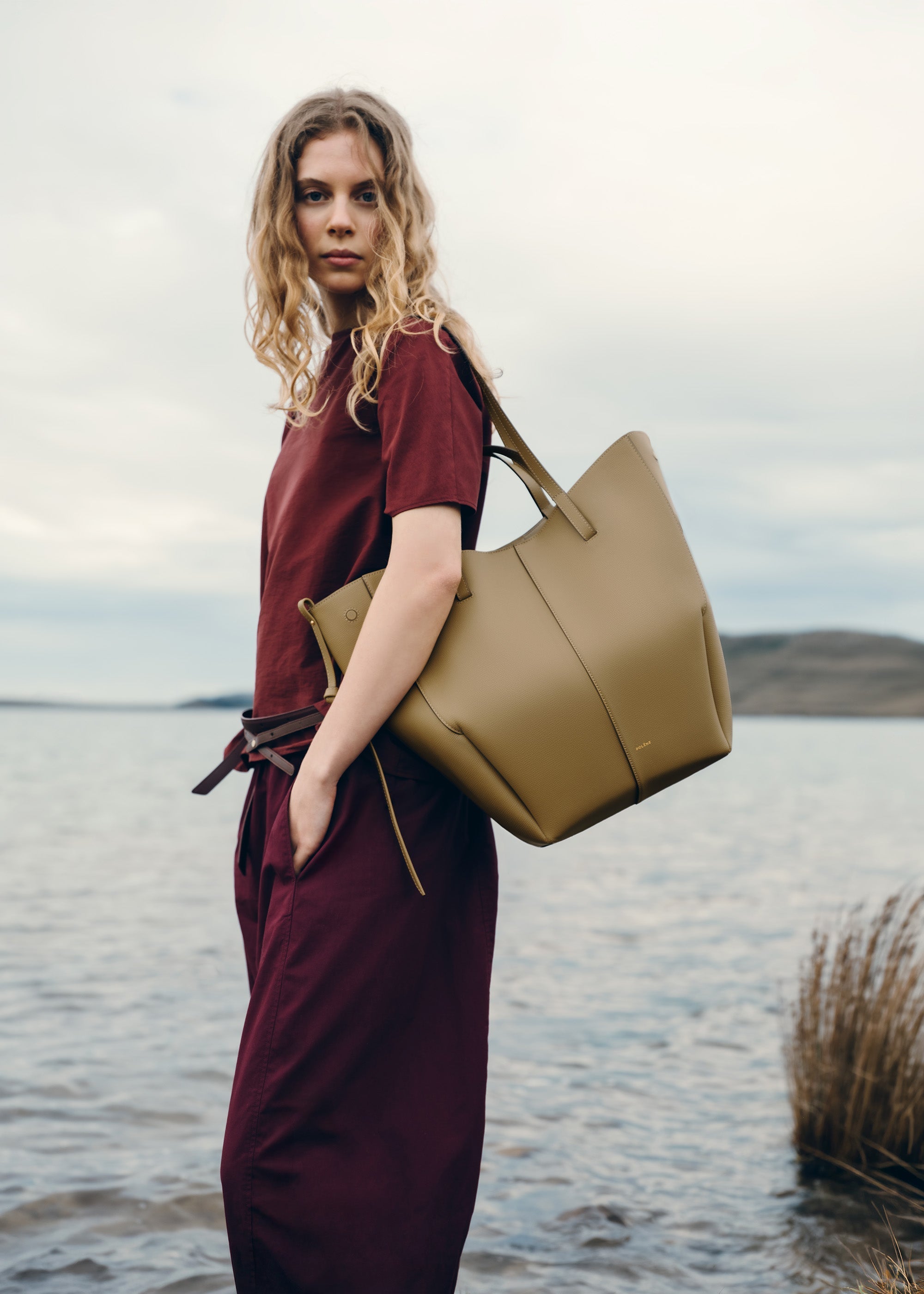 Polene Cyme Tote - Smoky Olive