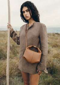 Polene Beri Edition Textured Bag - Camel
