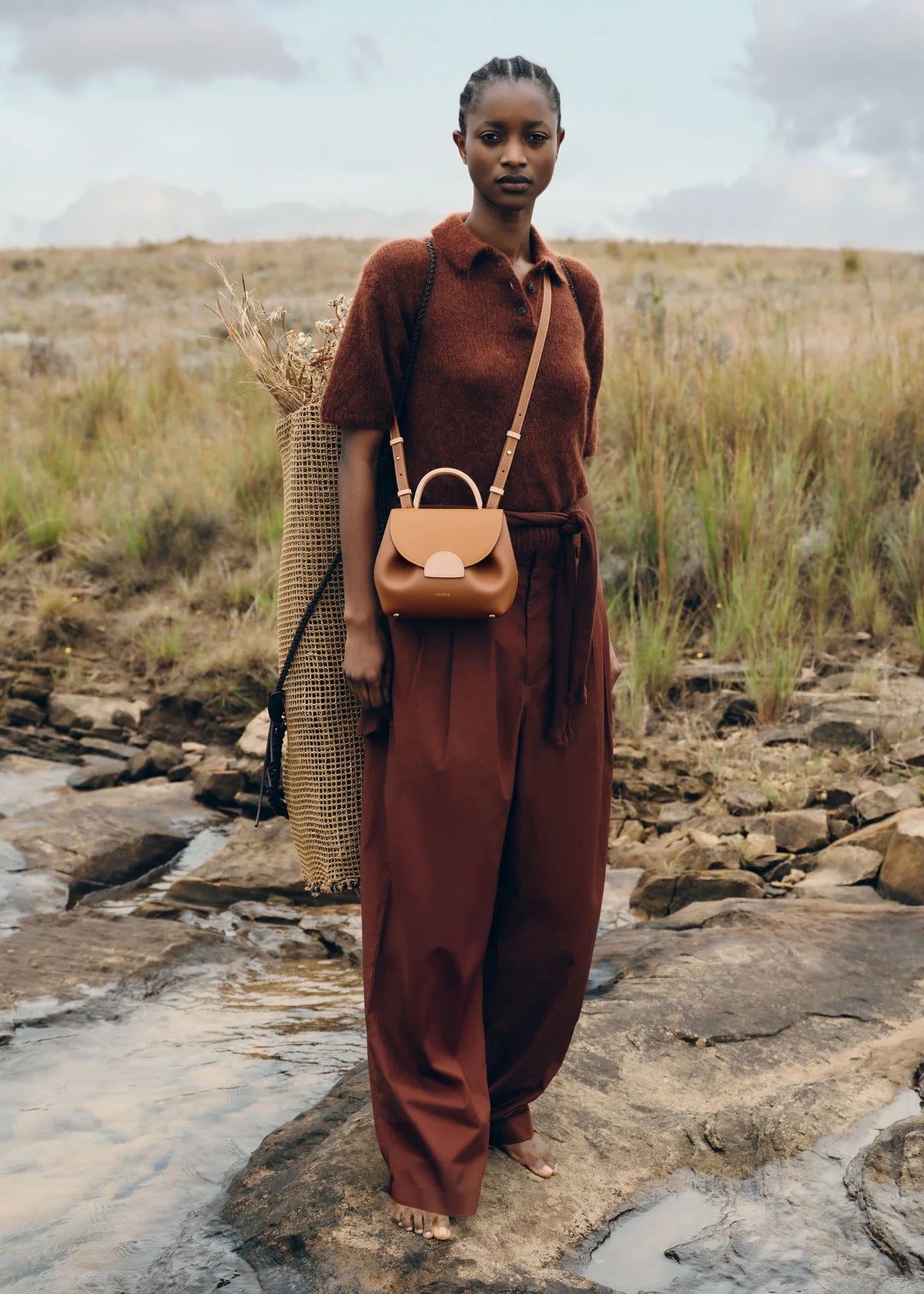 Polene Numero Un Nano Edition Trio Bag - Camel