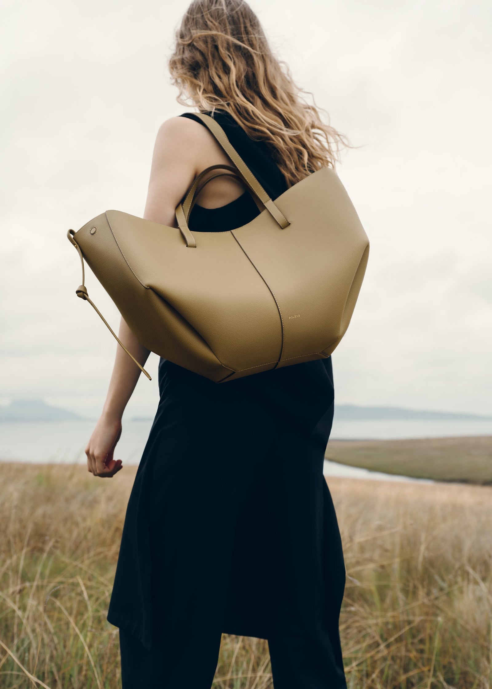 Polene Cyme Edition Textured Bag - Smoky Olive