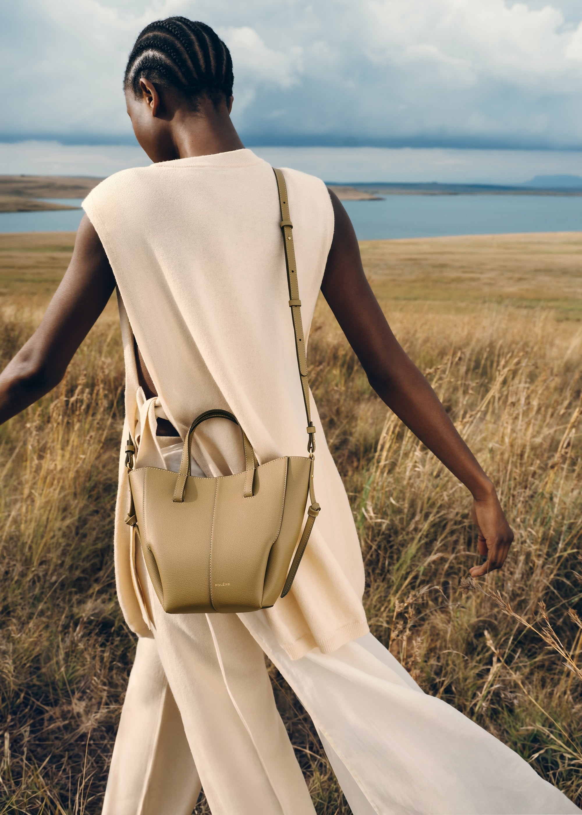 Polene Cyme Tote Nano - Smoky Olive