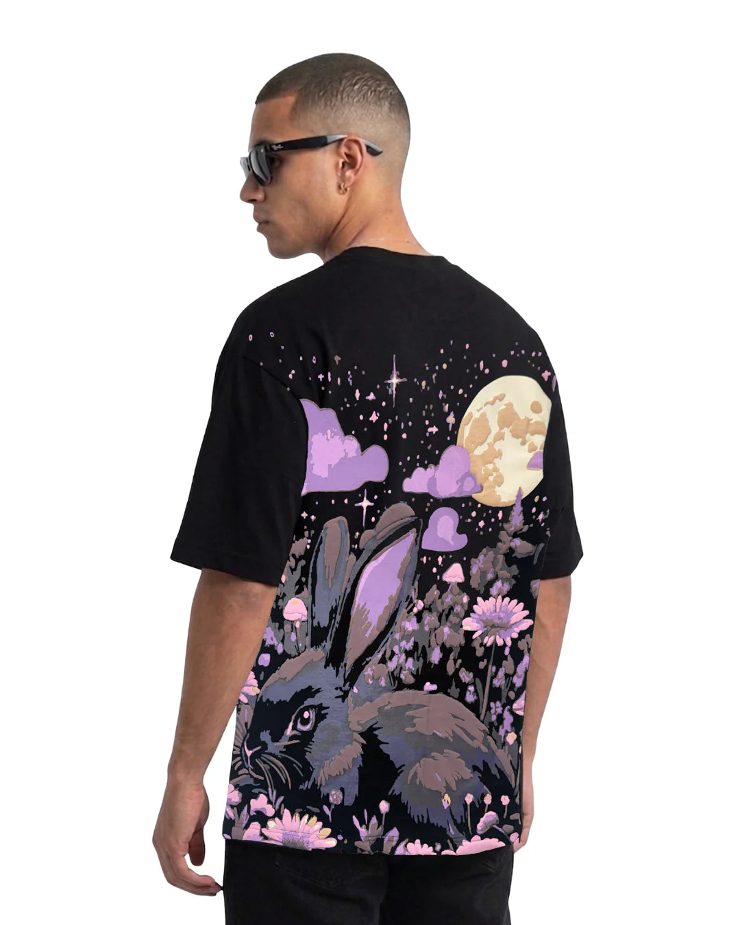 Sullitt Oversized Black T-Shirt - Eclipse Bunny