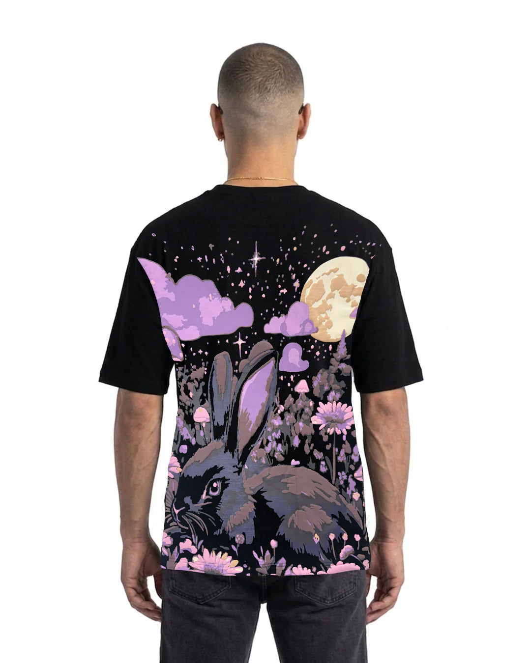 Sullitt Oversized Black T-Shirt - Eclipse Bunny