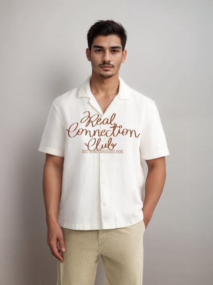 Exhale Label Oversized Shirt Off White - Real Connection