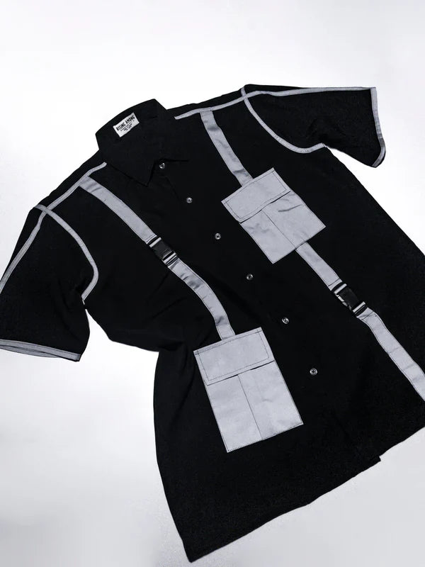 Rising Among Oversized Reflective Shirt - Black