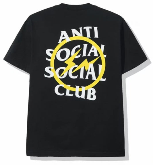 Anti Social Social Club Fragment Yellow Bolt Tee (FW19) Black