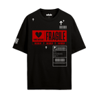 Exhale Label Oversized T-Shirt Black - Fragile