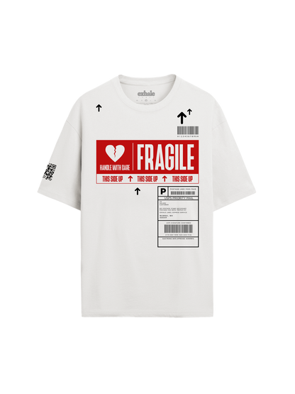 Exhale Label Oversized T-Shirt White - Fragile