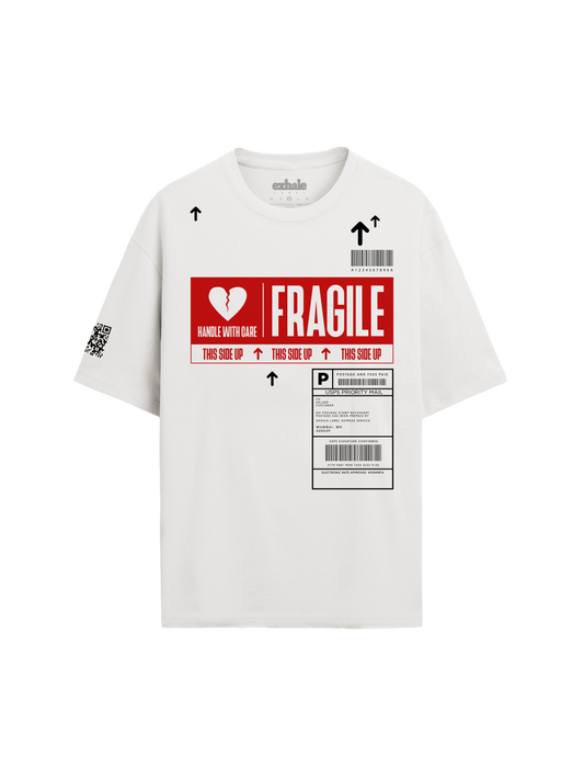 Exhale Label Oversized T-Shirt White - Fragile