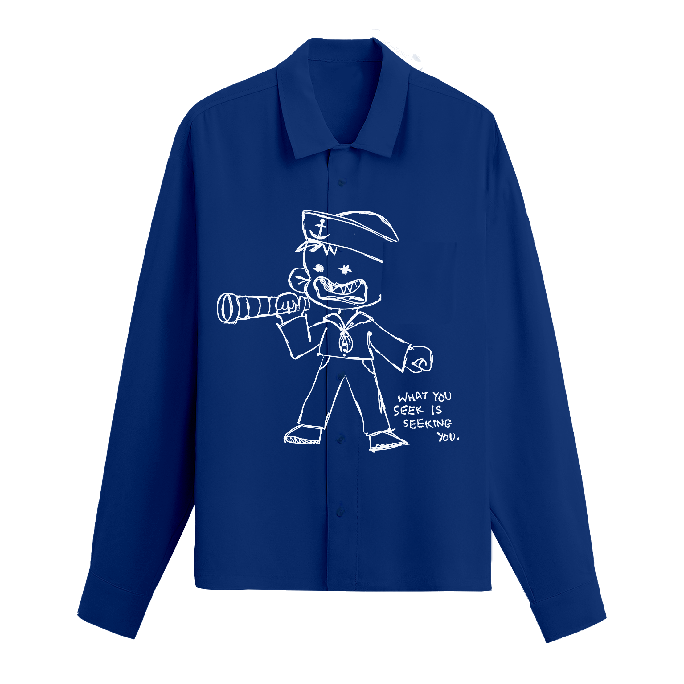 Exhale Label Oversized Shirt Blue - Jaskiran