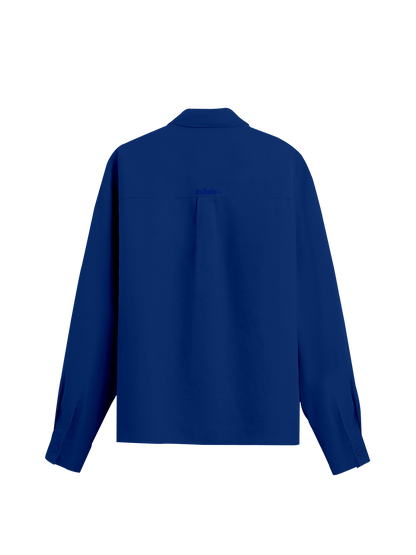 Exhale Label Oversized Shirt Blue - Jaskiran