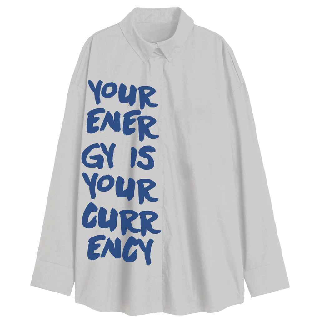 Exhale Label Oversized Shirt White - Jhanavi