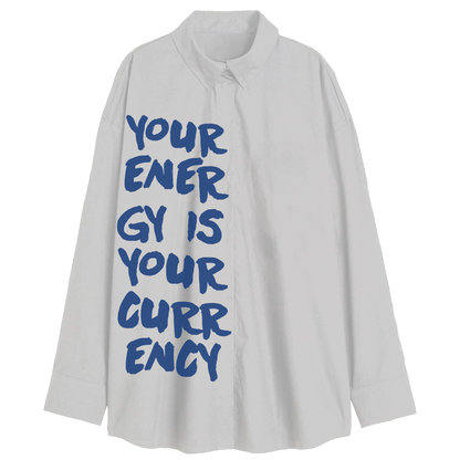 Exhale Label Oversized Shirt White - Jhanavi