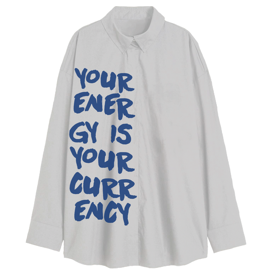 Exhale Label Oversized Shirt White - Jhanavi