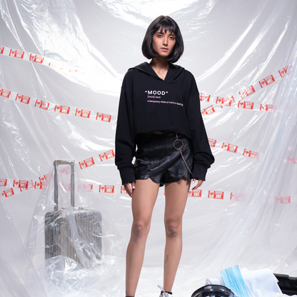 Exhale Label Oversized Hoodie Black - Mood