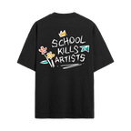 Exhale Label Oversized T-Shirt Black - Sagar