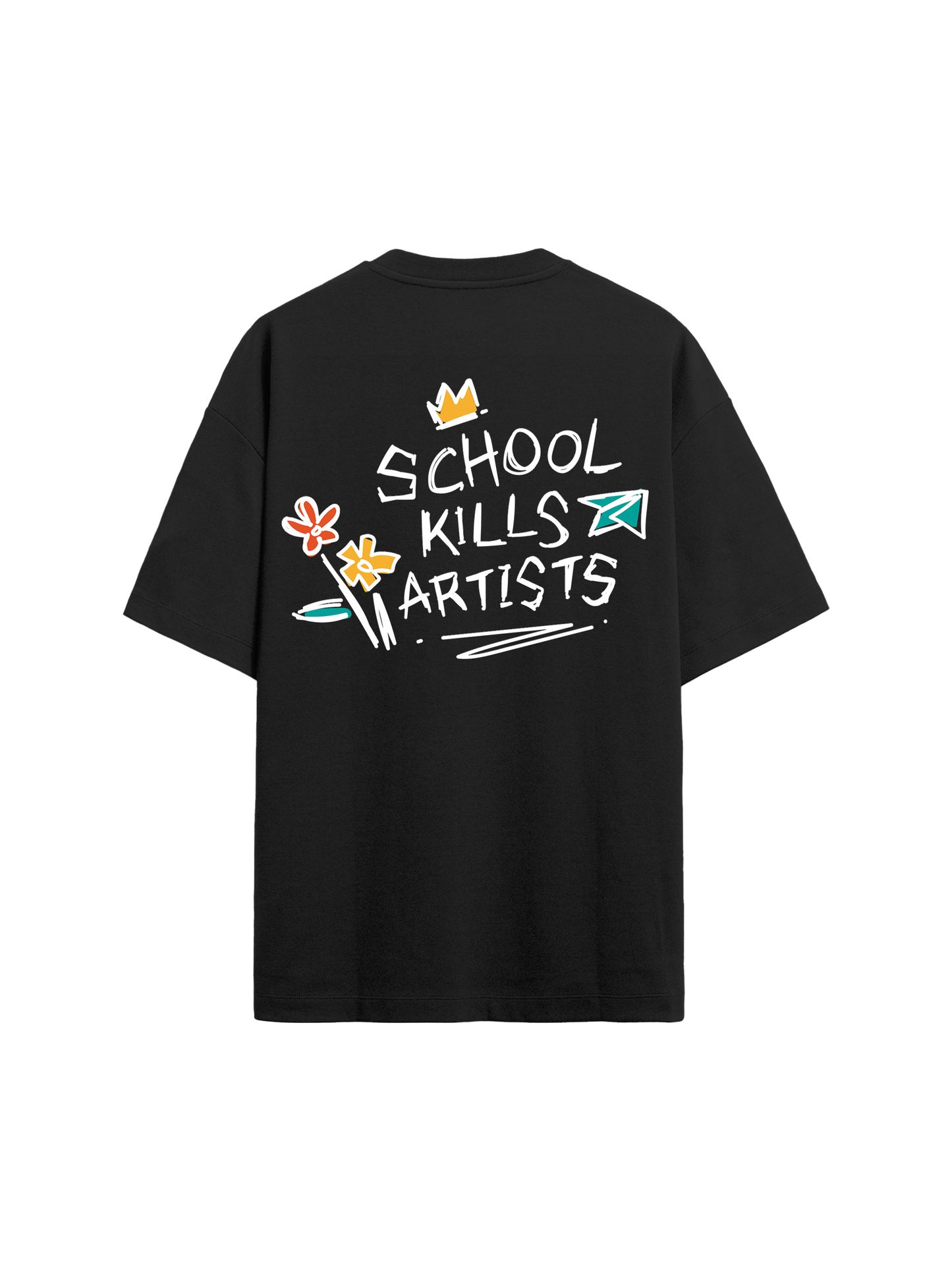 Exhale Label Oversized T-Shirt Black - Sagar