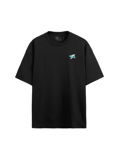 Exhale Label Oversized T-Shirt Black - Sagar