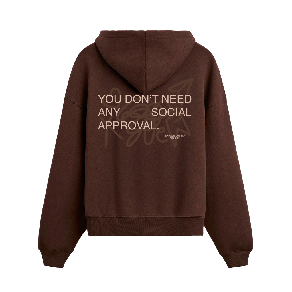 Exhale Label Oversized Hoodie Brown - Social Approval