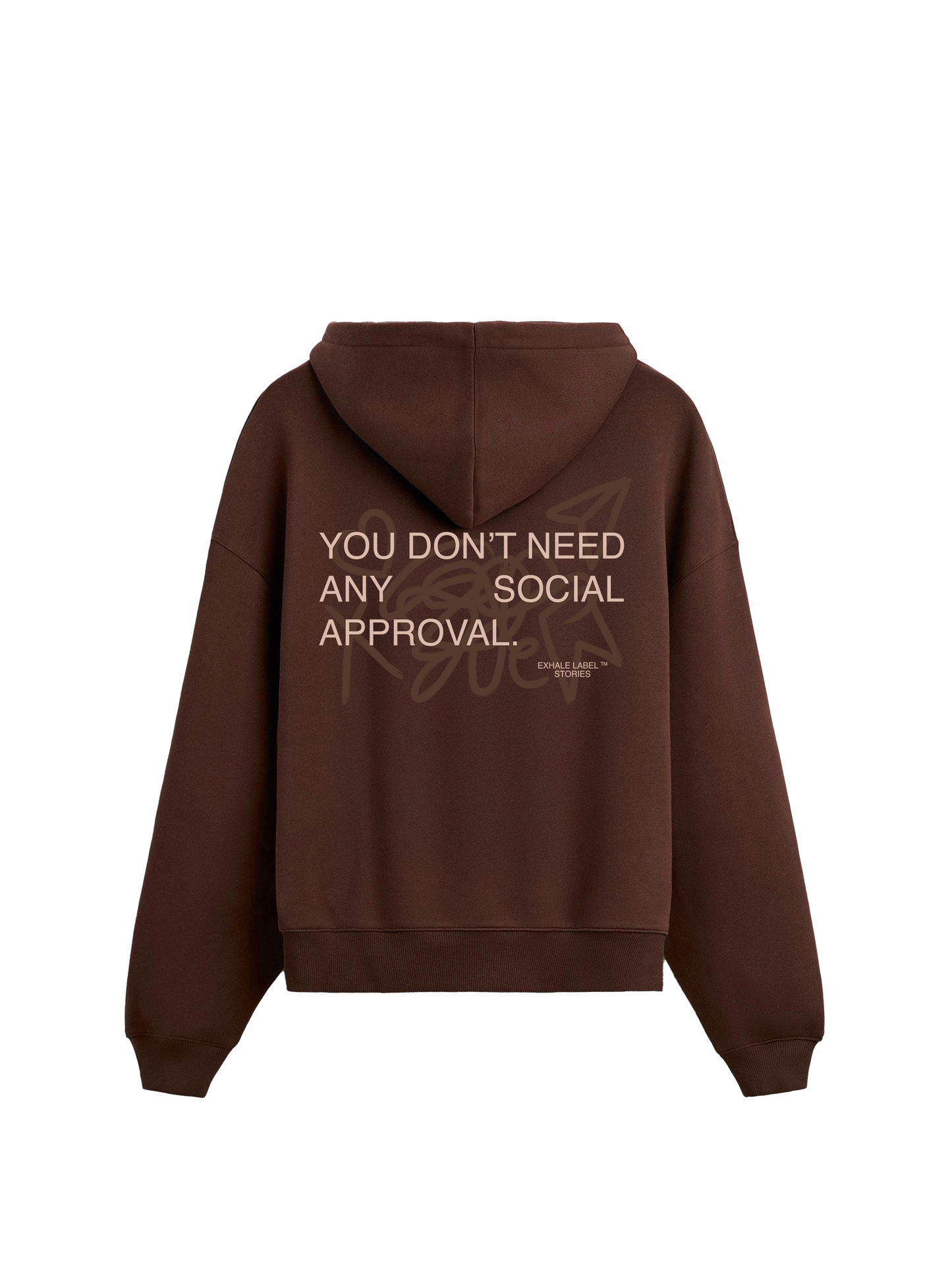 Exhale Label Oversized Hoodie Brown - Social Approval