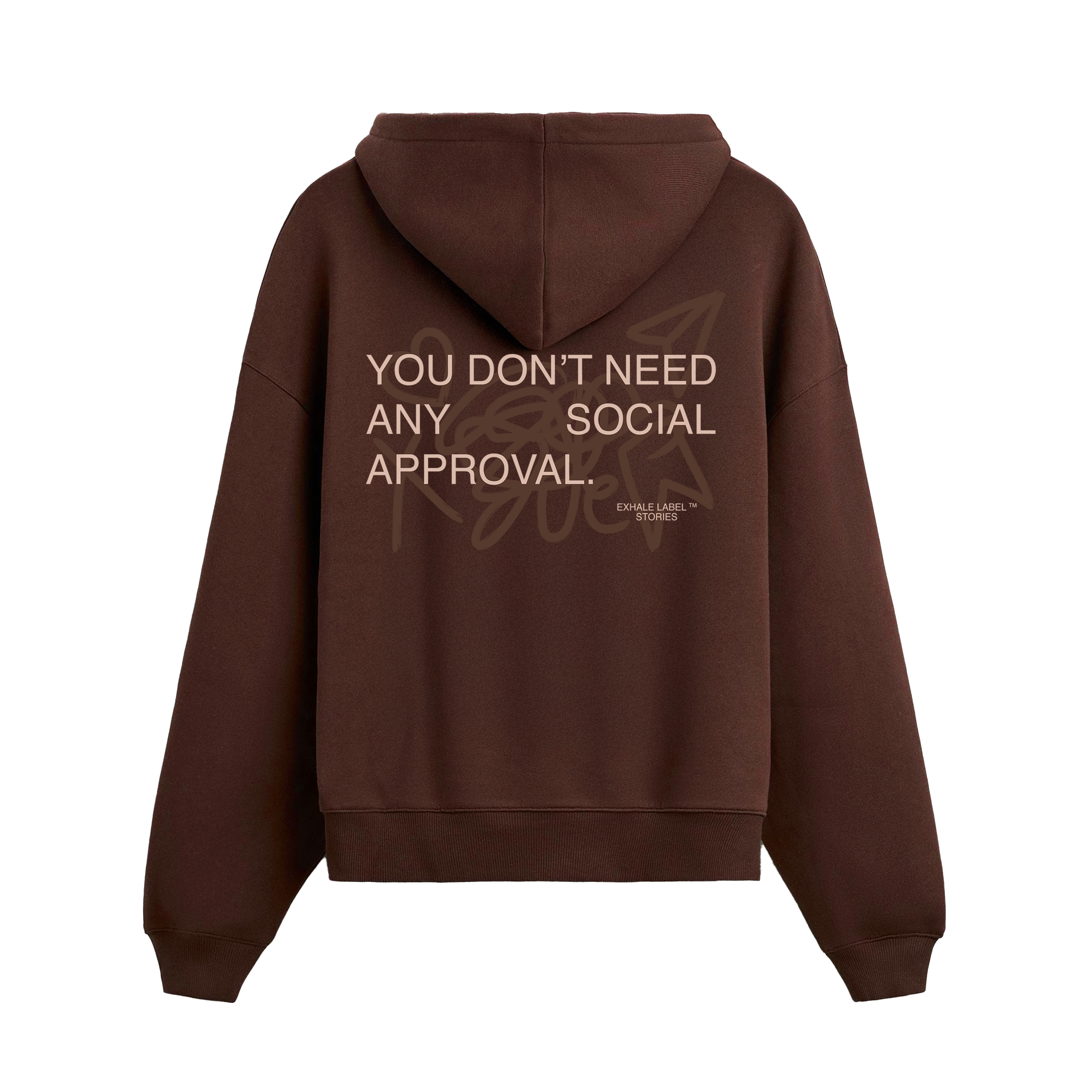 Exhale Label Oversized Hoodie Brown - Social Approval