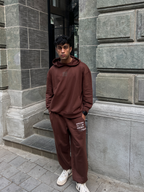 Exhale Label Oversized Hoodie Brown - Social Approval