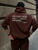 Exhale Label Oversized Hoodie Brown - Social Approval