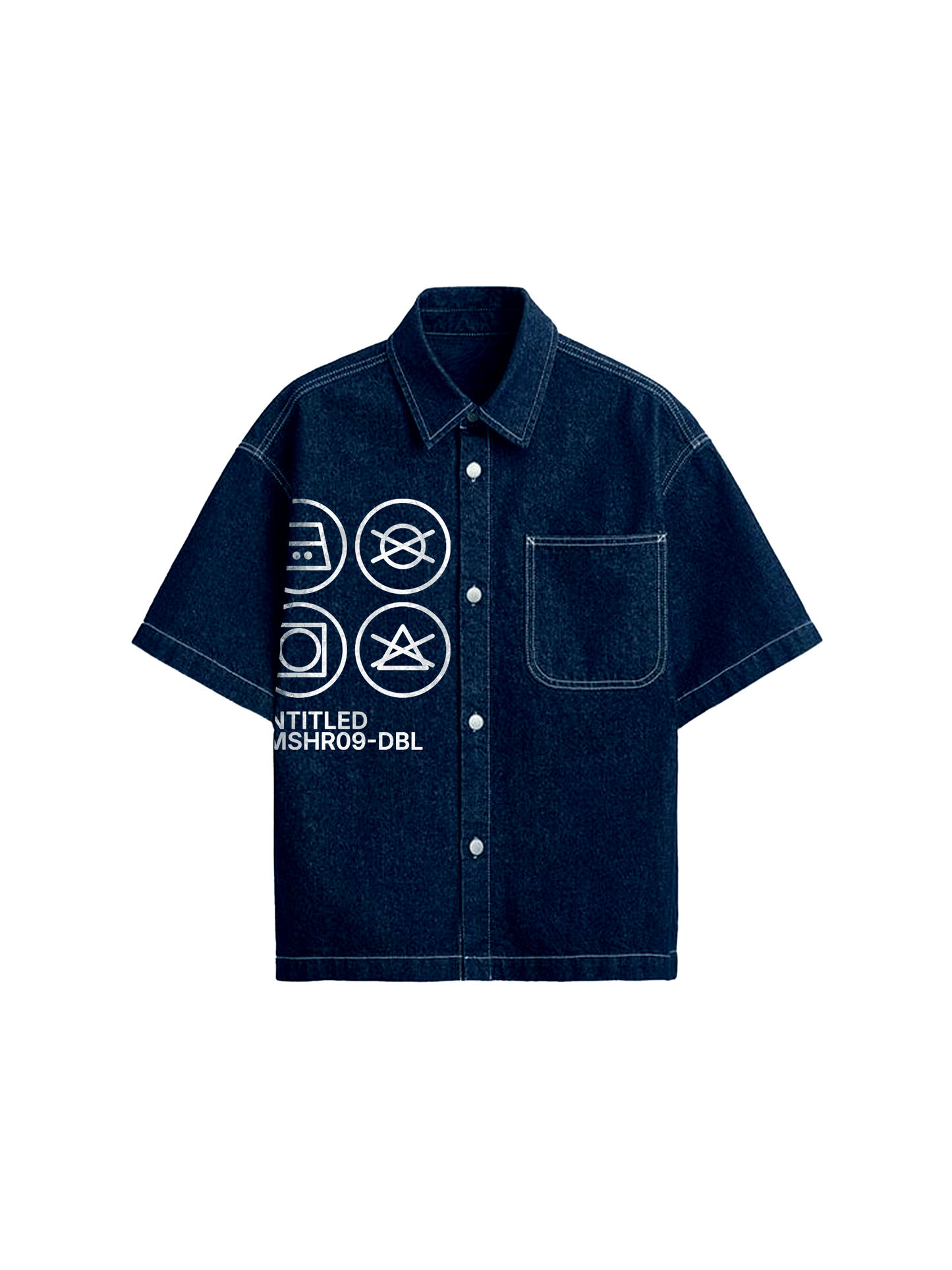 Exhale Label Oversized Shirt Blue - Untitled