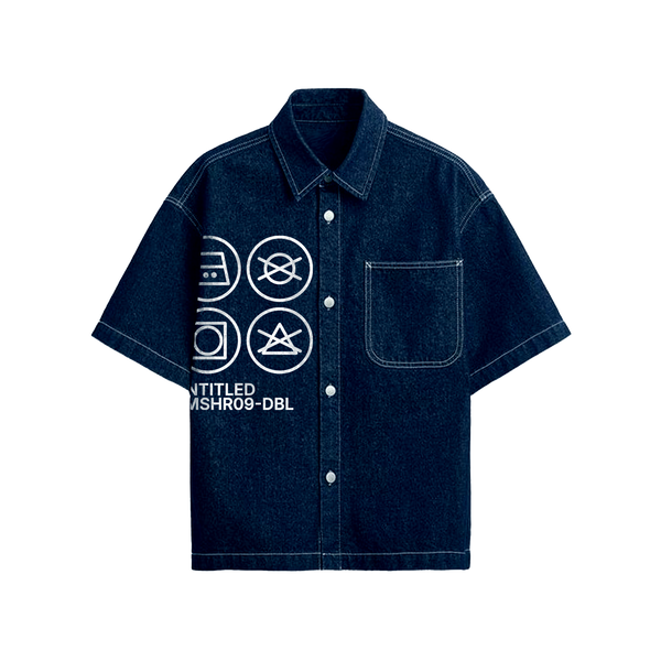 Exhale Label Oversized Shirt Blue - Untitled - reference