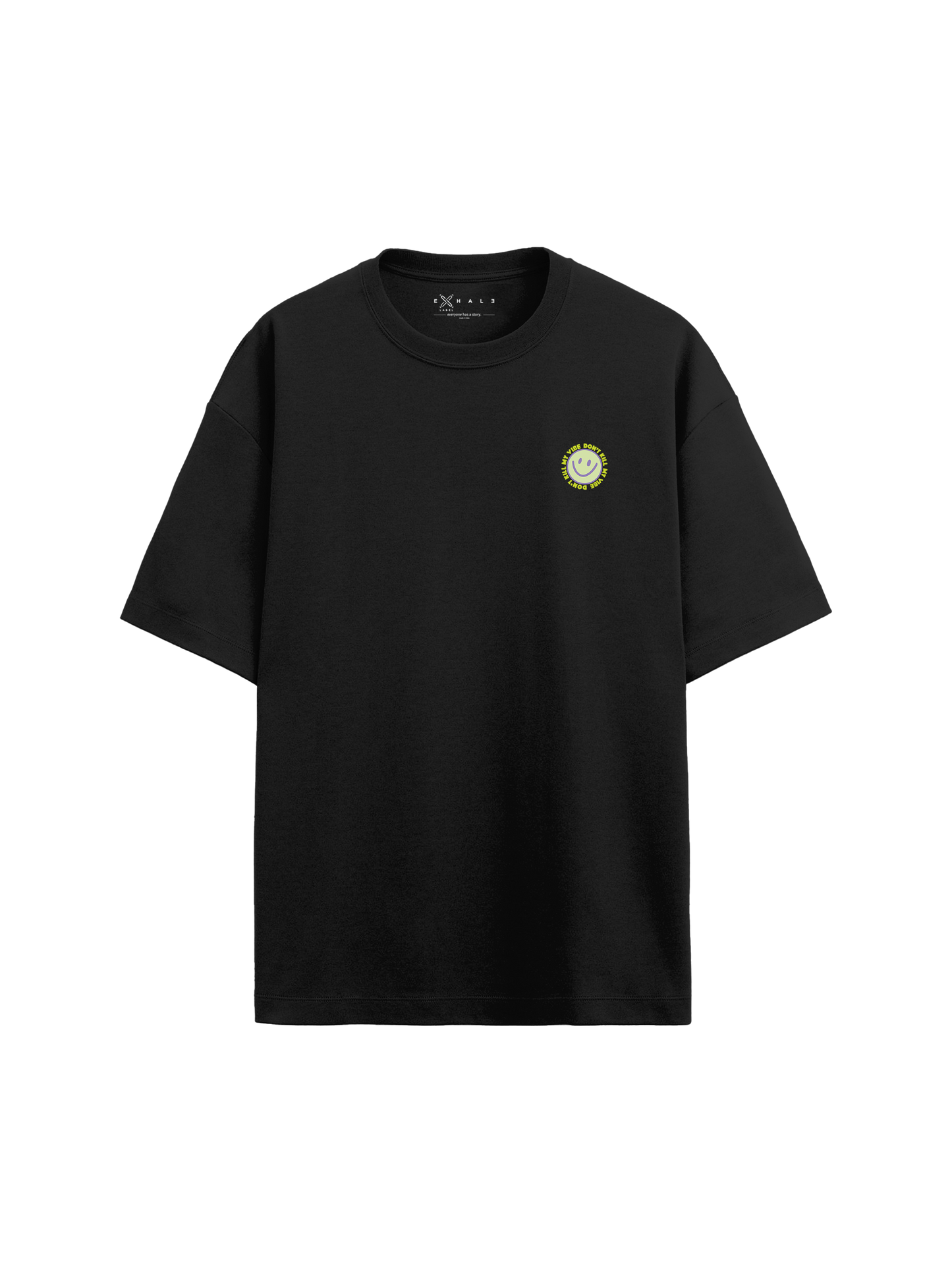 Exhale Label Oversized T-Shirt Black - Vibe