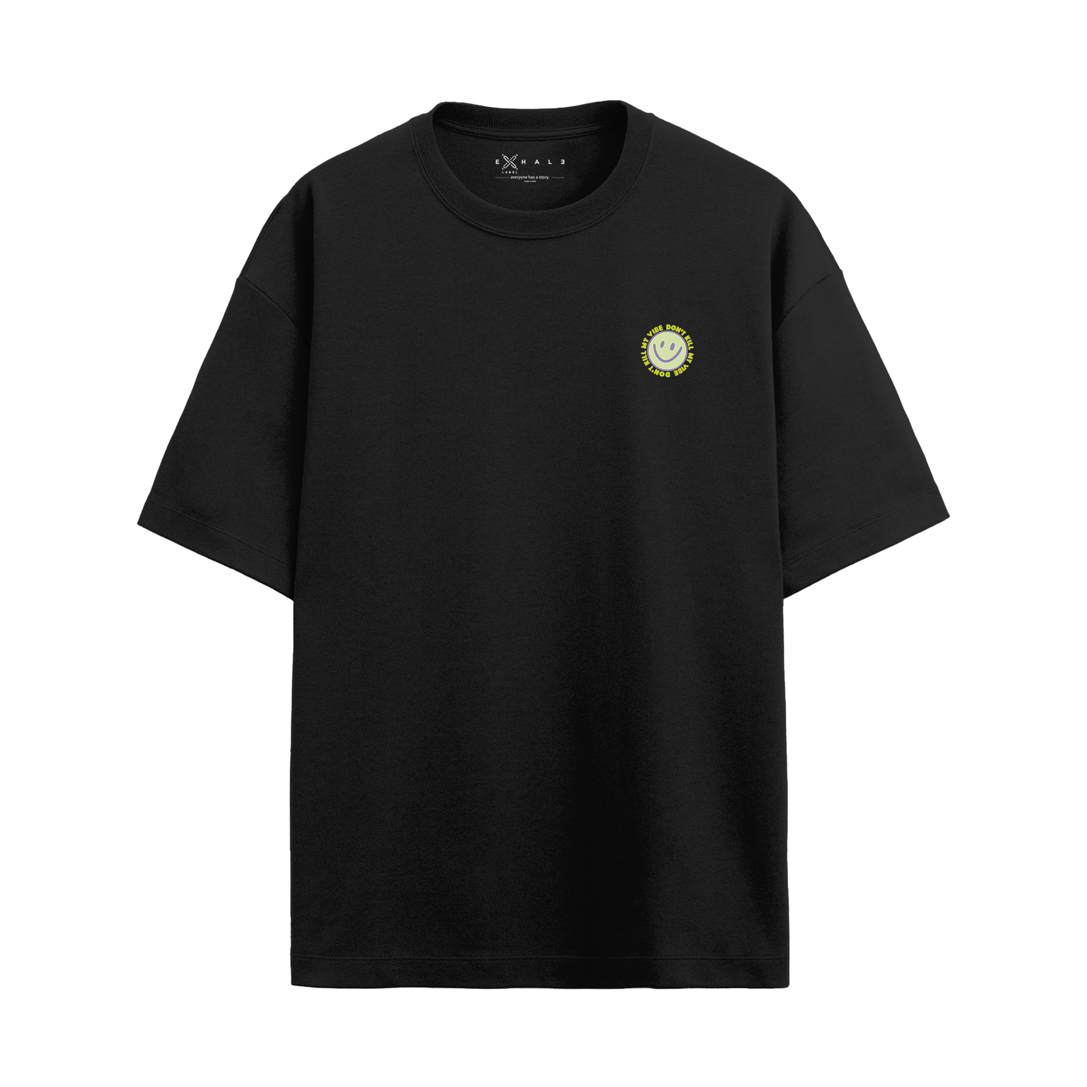 Exhale Label Oversized T-Shirt Black - Vibe