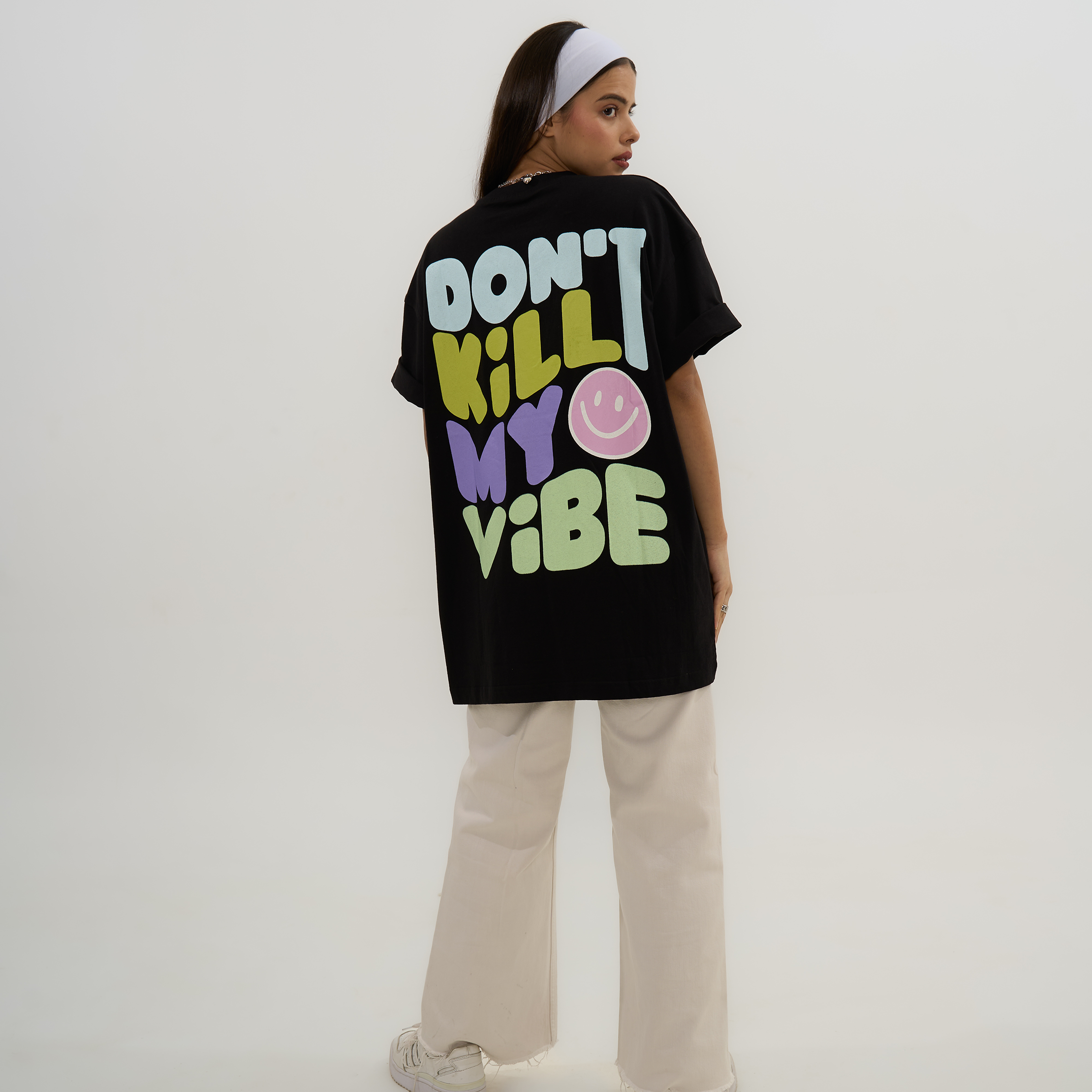 Exhale Label Oversized T-Shirt Black - Vibe