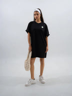 Exhale Label Oversized Black T-Dress - Vibe