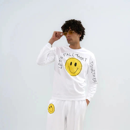 Exhale Label Oversized Sweatshirt White - Yashika