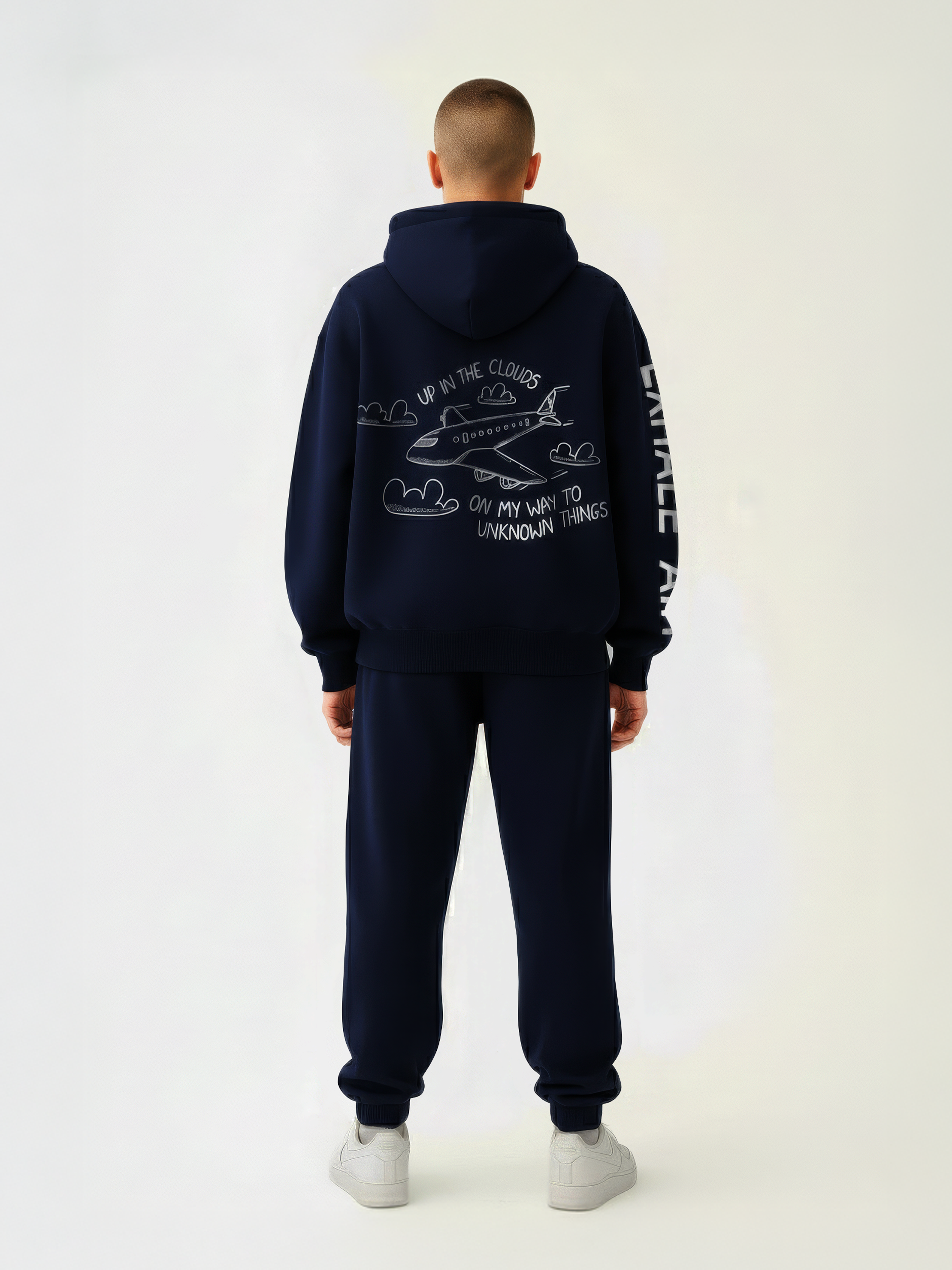 Exhale Label Jogger Blue - Up In The Cloud