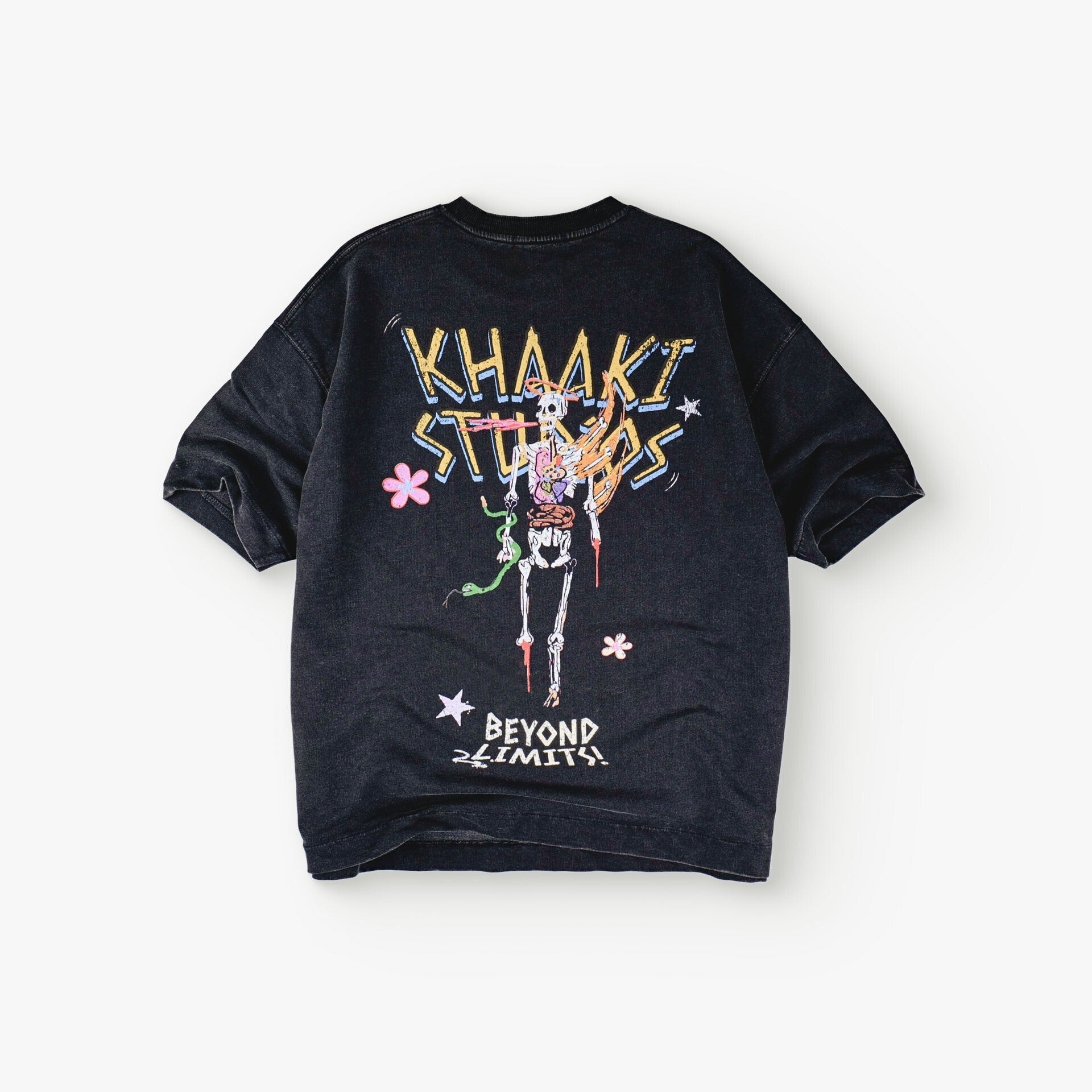 Khaaki Oversized T-shirt Black Faded - Khaaki Studios