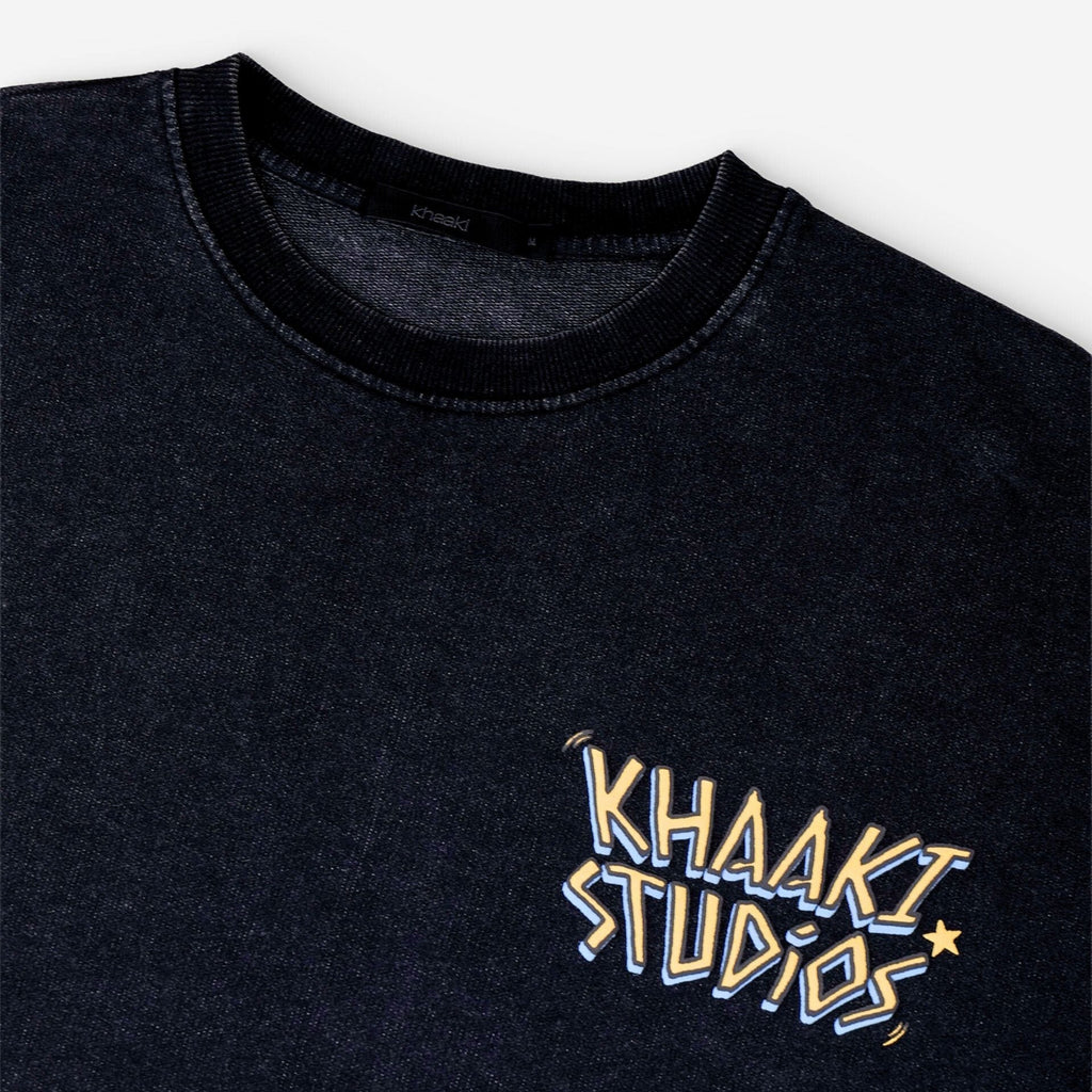 Khaaki Oversized T-shirt Black Faded - Khaaki Studios