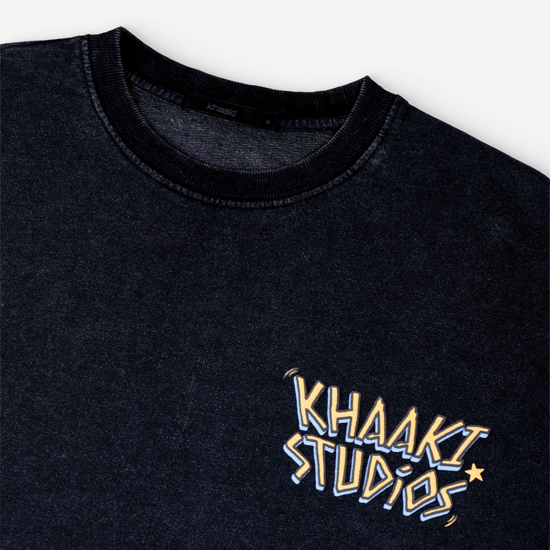 Khaaki Oversized T-shirt Black Faded - Khaaki Studios